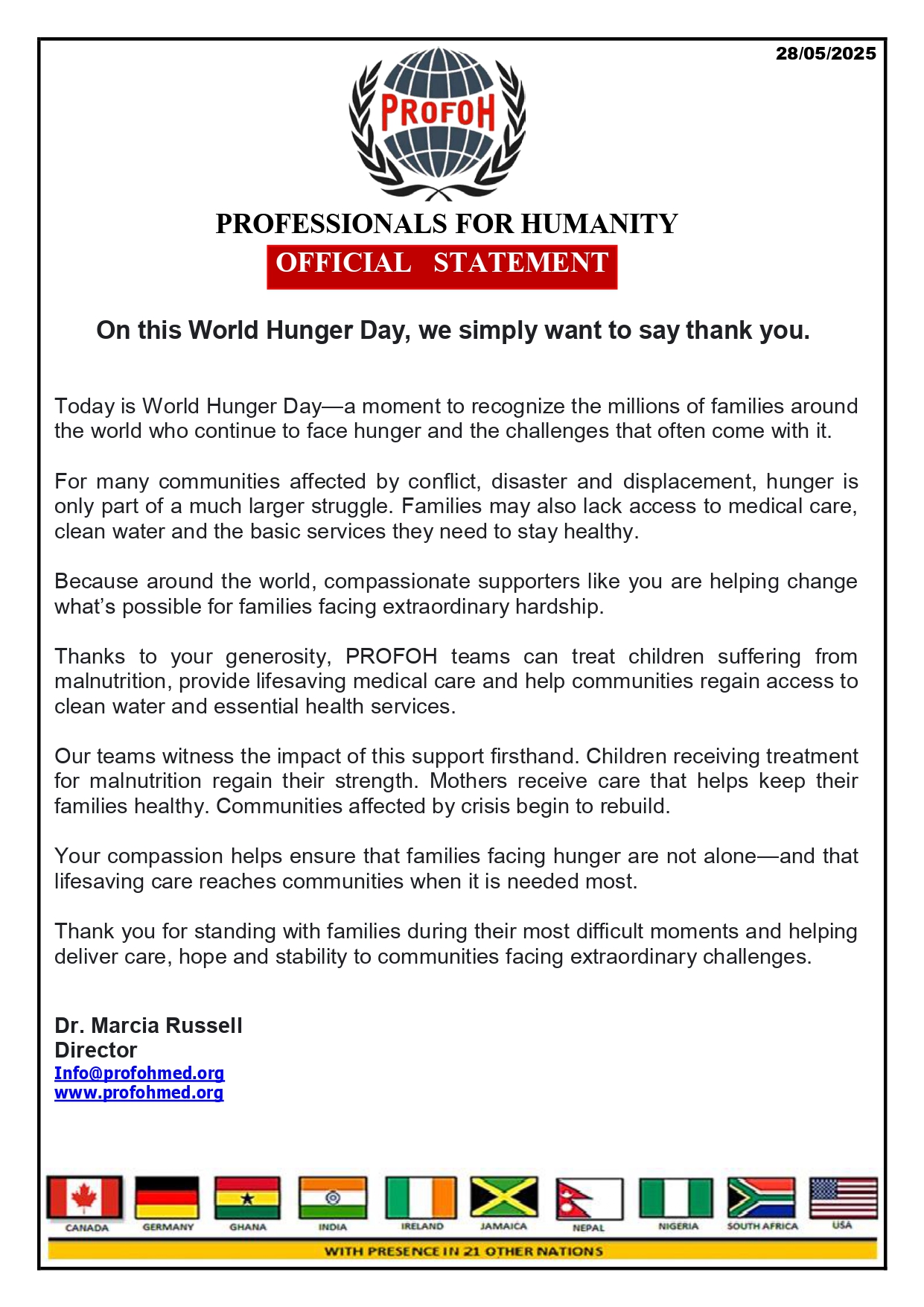 World Hunger Day