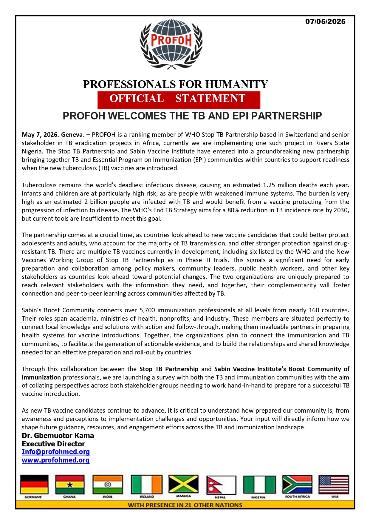 Participation at Fragility Forum Press Statement