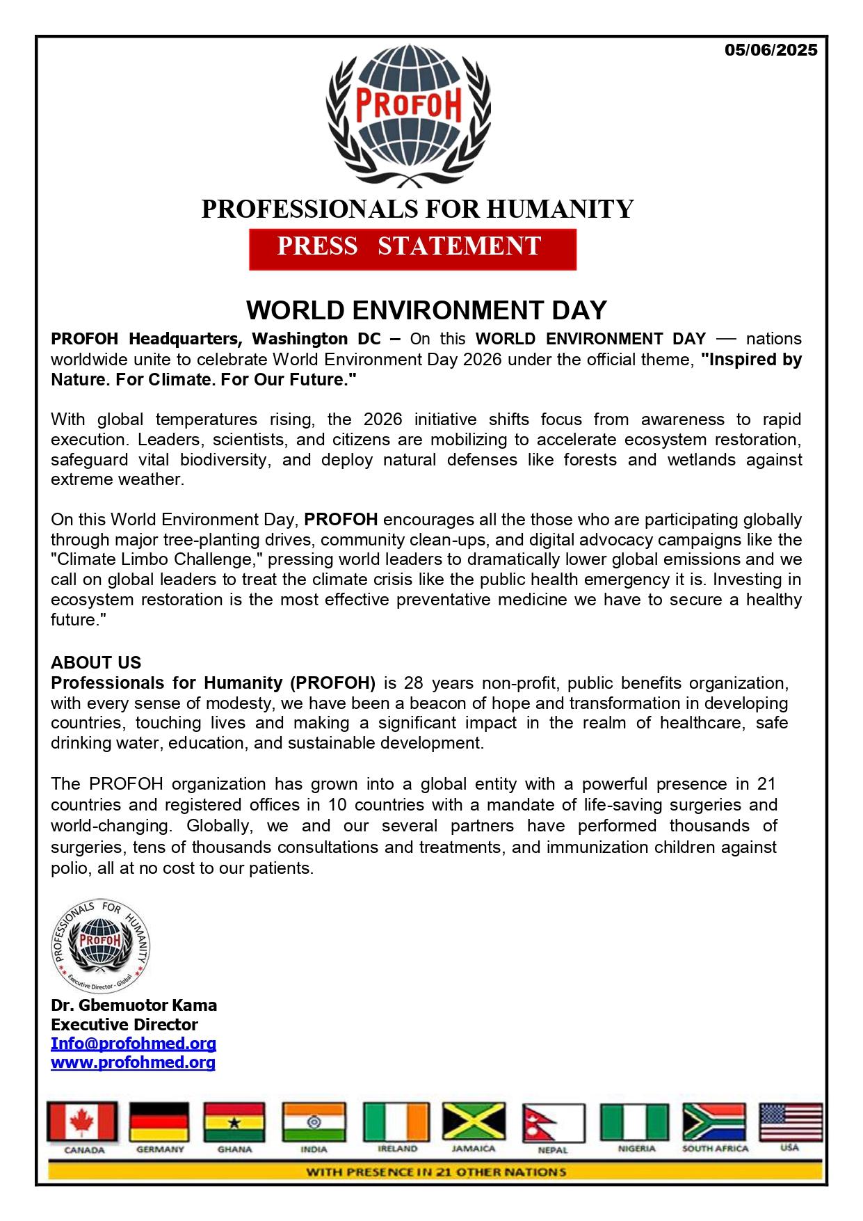 WORLD ENVIRONMENT DAY